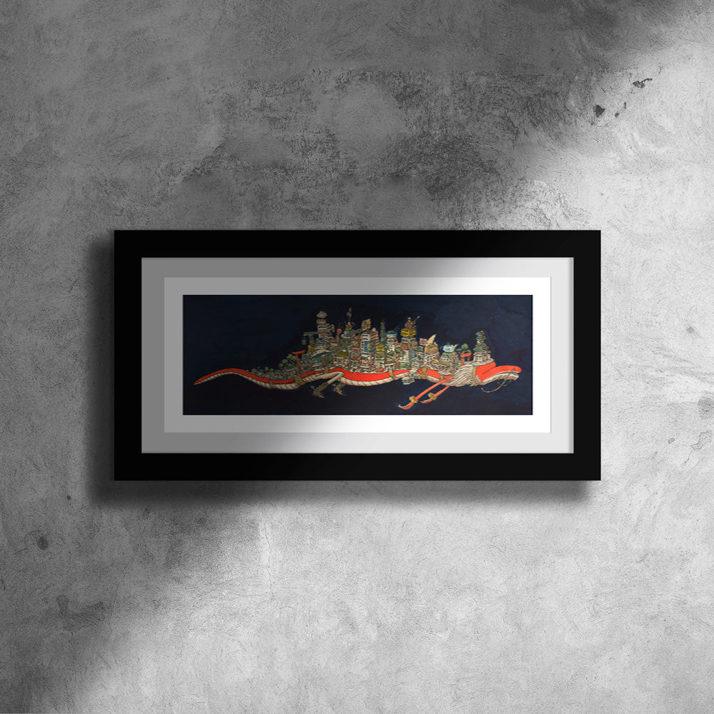 Dragón Impresión Giclée 100 x 39,22 cm