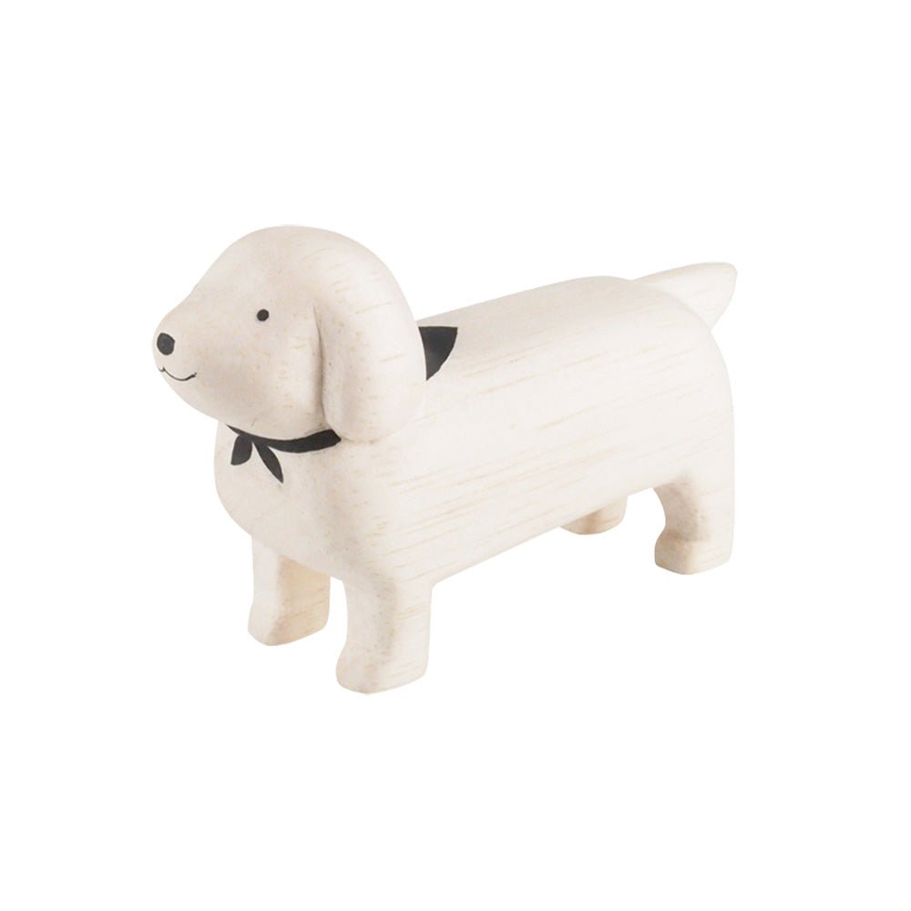 Pole Pole Wooden Animal Dachshund White