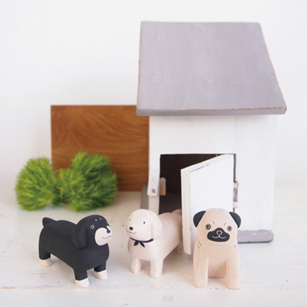 Pole Pole Wooden Animal Dachshund White