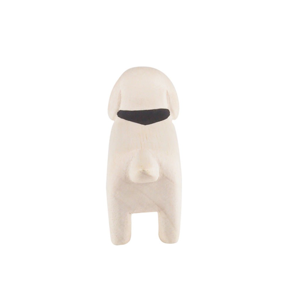 Animal en bois Pole Pole Teckel Blanc