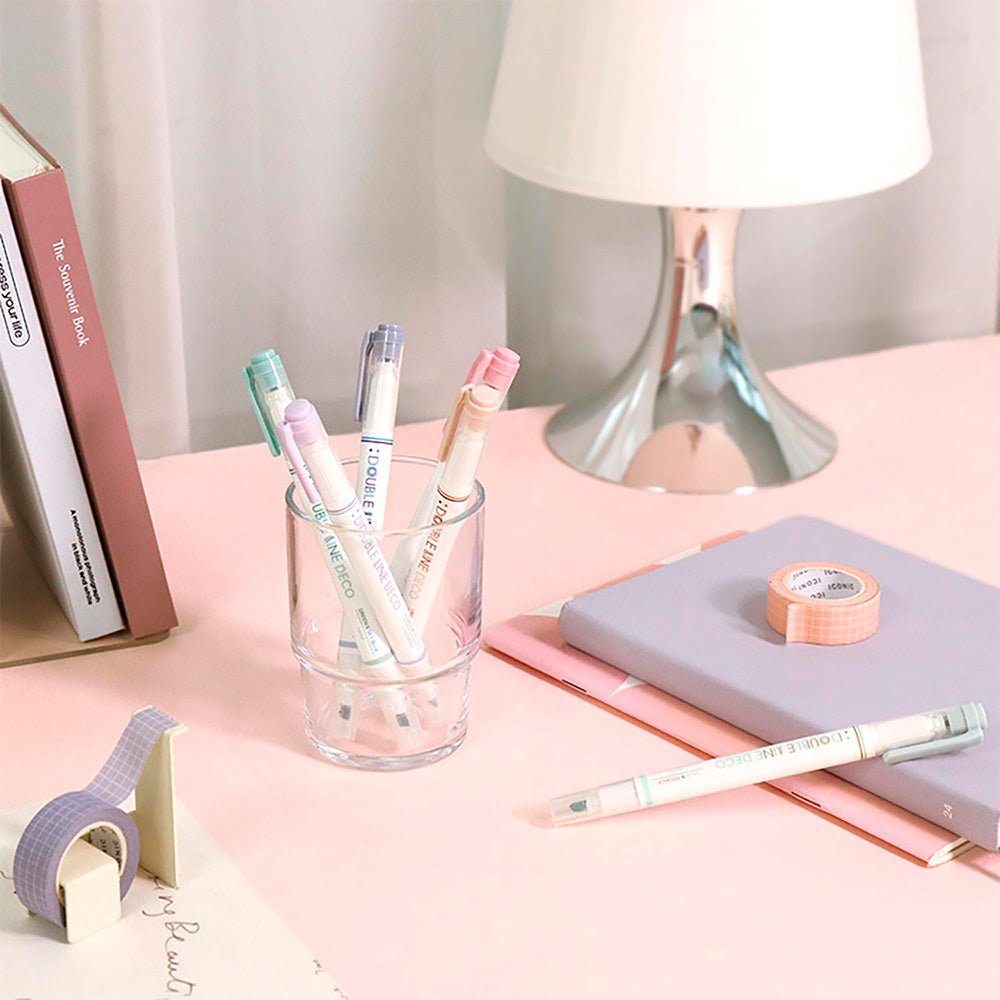 Double Line Deco Pen 01 Spring (set of 3)