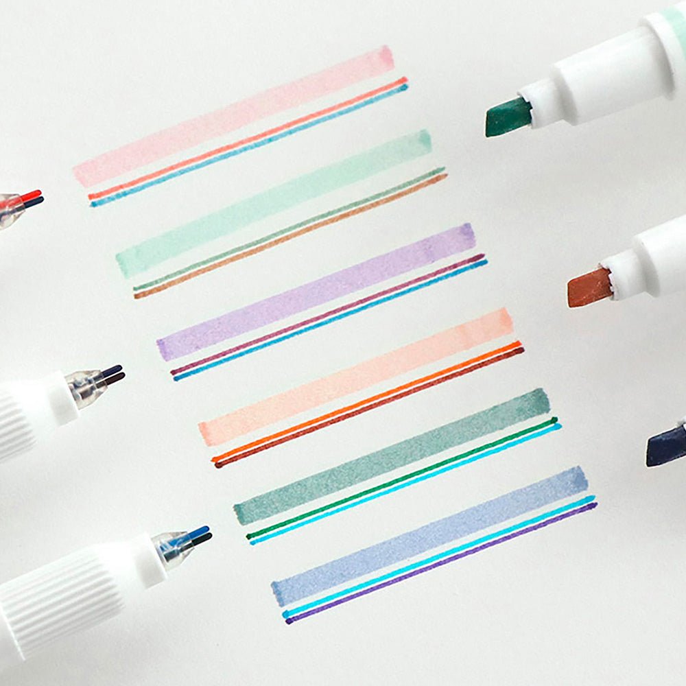 Double Line Deco Pen 01 Spring (set of 3)