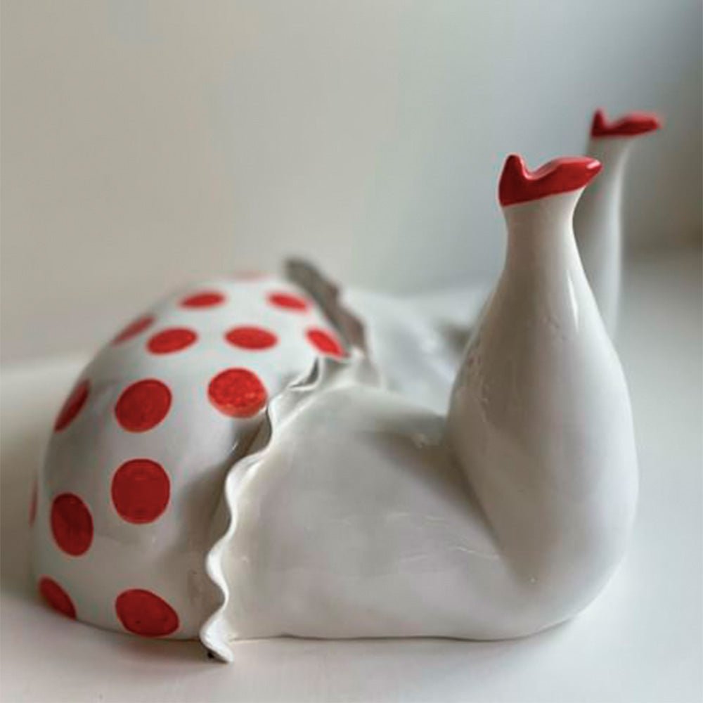 Sculpture Polka Dot Petticoat Sculpture with Red Heels