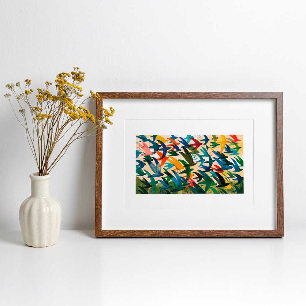 Flock of Colors Giclée Print A5