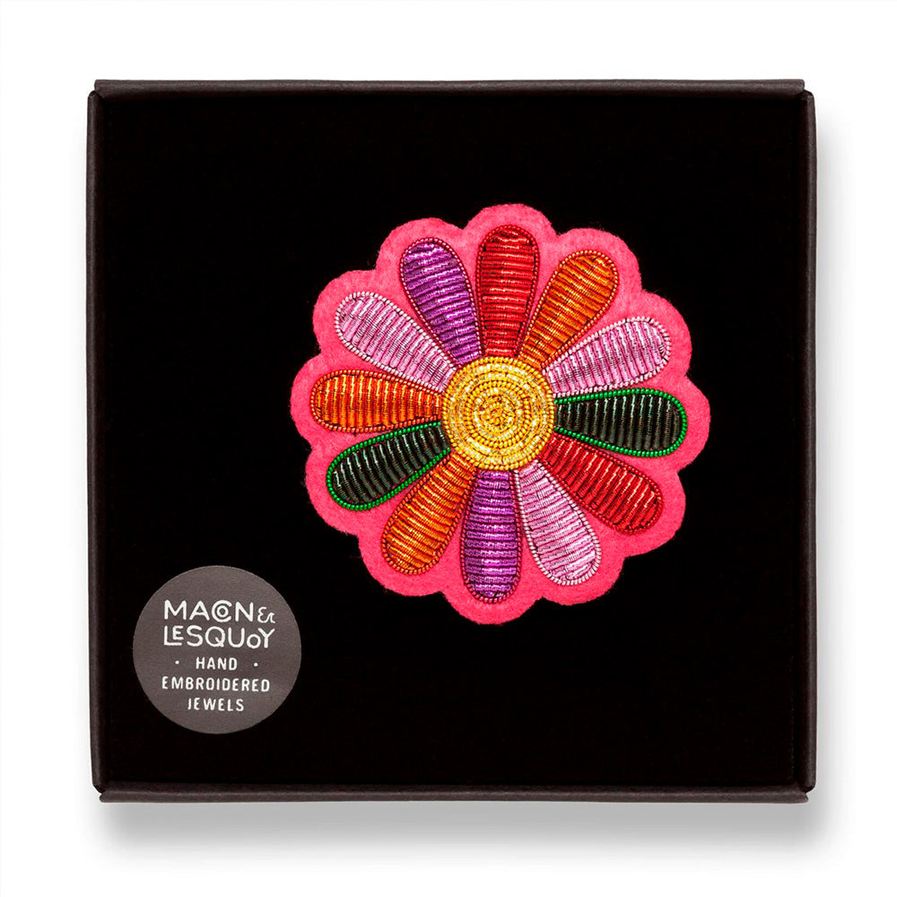 Funky Daisy Embroidered Brooch