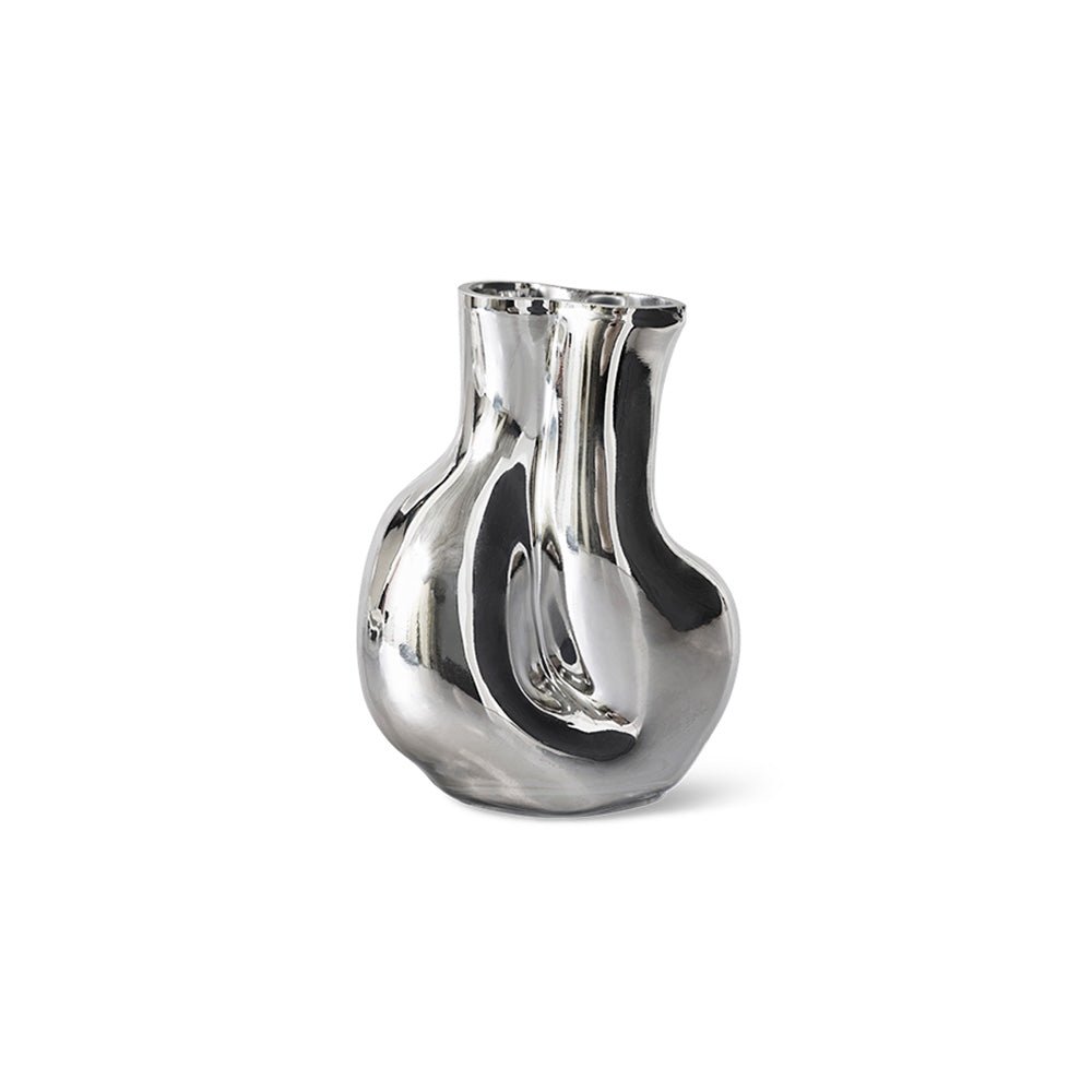 Gleam Glass Vase Medium Chrome