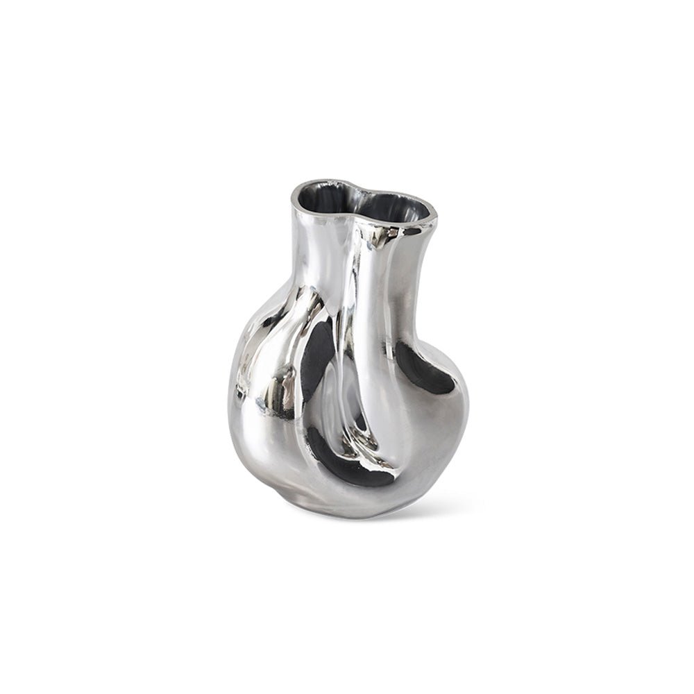 Gleam Glass Vase Medium Chrome