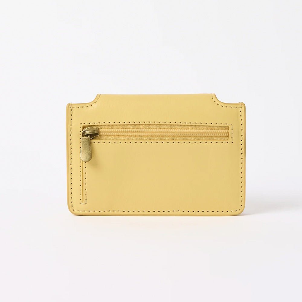 Portefeuille classique en cuir jaune beurre Harmonica