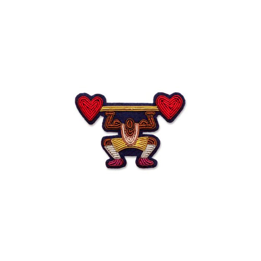 Strong Man Hand Embroidered Brooch