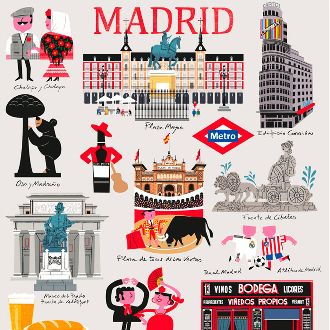 Iconos Madrid Impresión Giclée