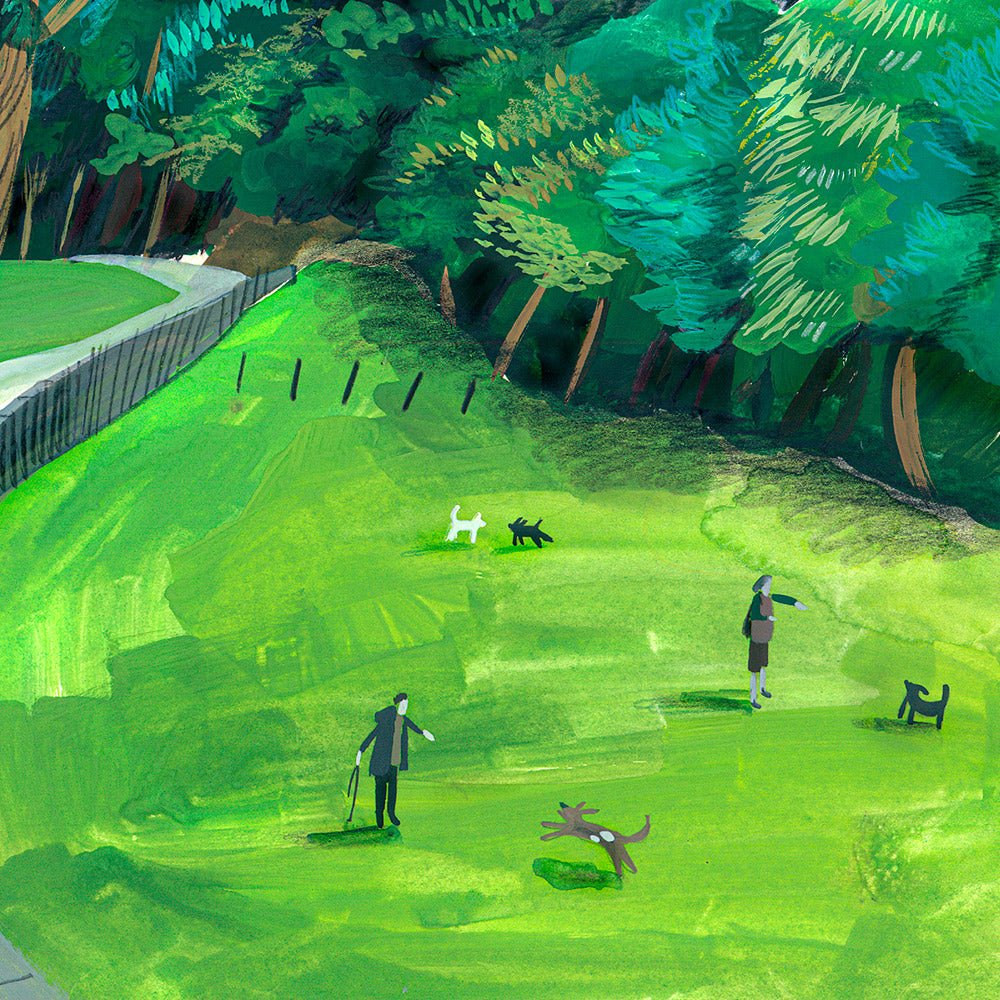 Jugando con los Perros Giclée Print A4