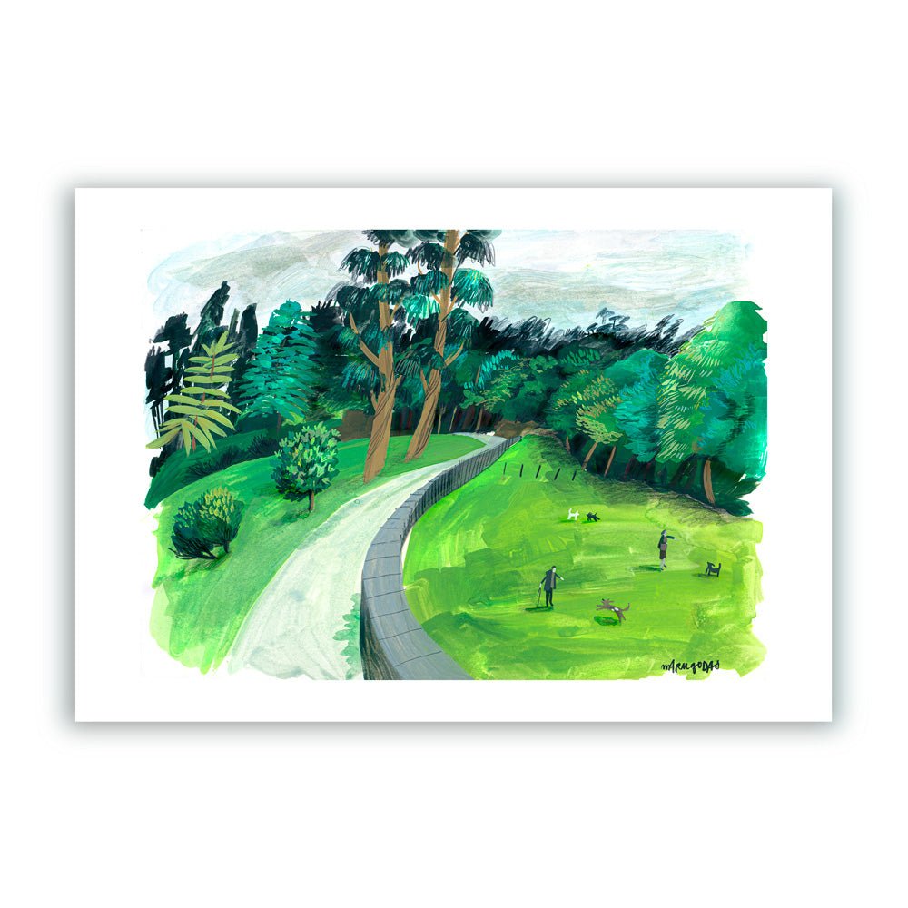 Jugando con los Perros Giclée Print A4
