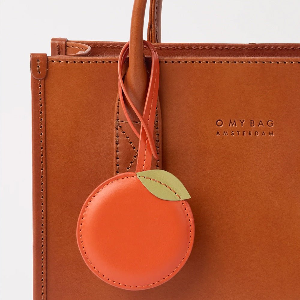 Orange Bag Charm - Tangerine Classic Leather