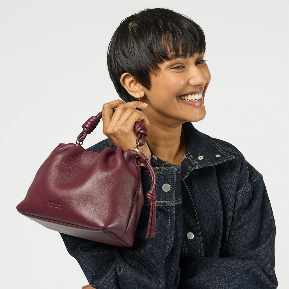 Kiki Mini Soft Grain Leather Dark Cherry
