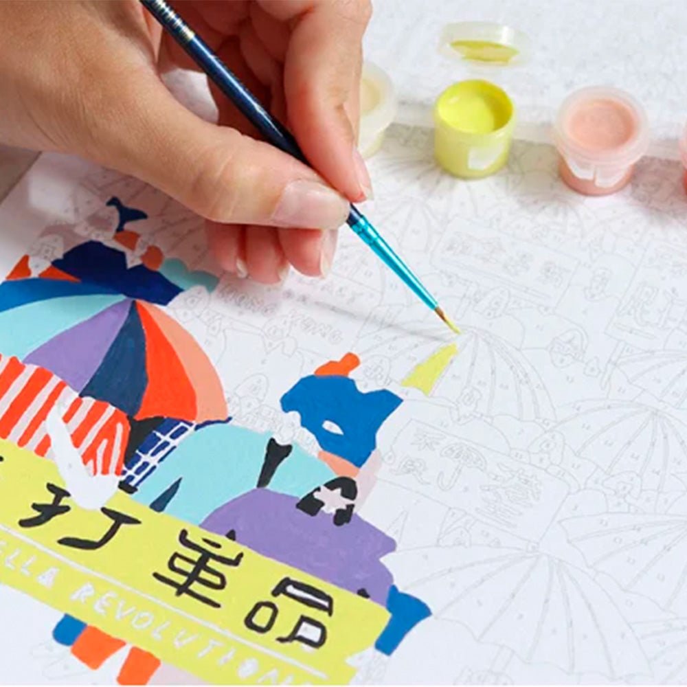 Paint by Number Kit - Umbrella Revolution by Tara Deacon