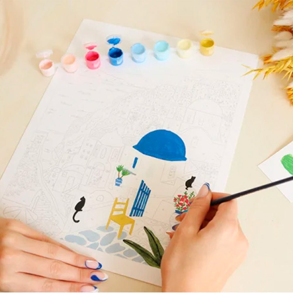 Paint by Number Kit - Santorini by Maja Tomijanovic