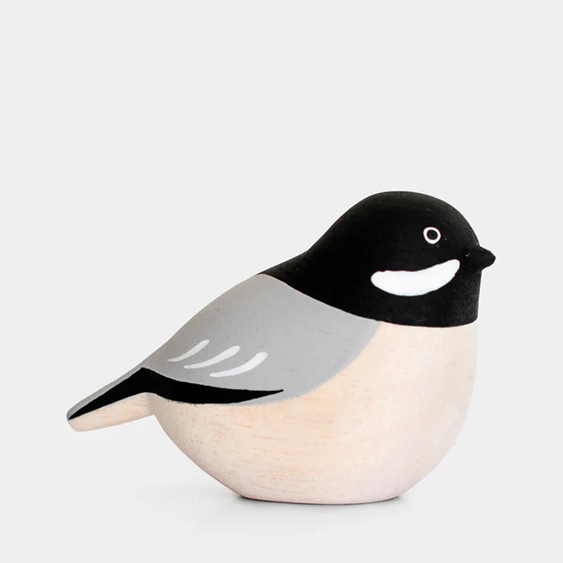 Animal de Madera Pole Pole Carbonero Cabeza Negra - Edición Limitada Kotori