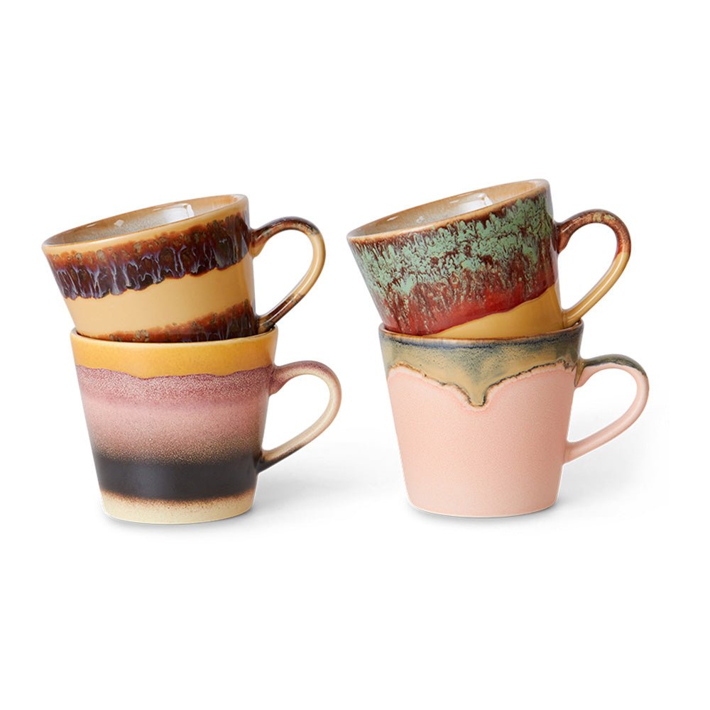 70s Ceramics: Cappuccino Mugs - Vista (Set de 4)