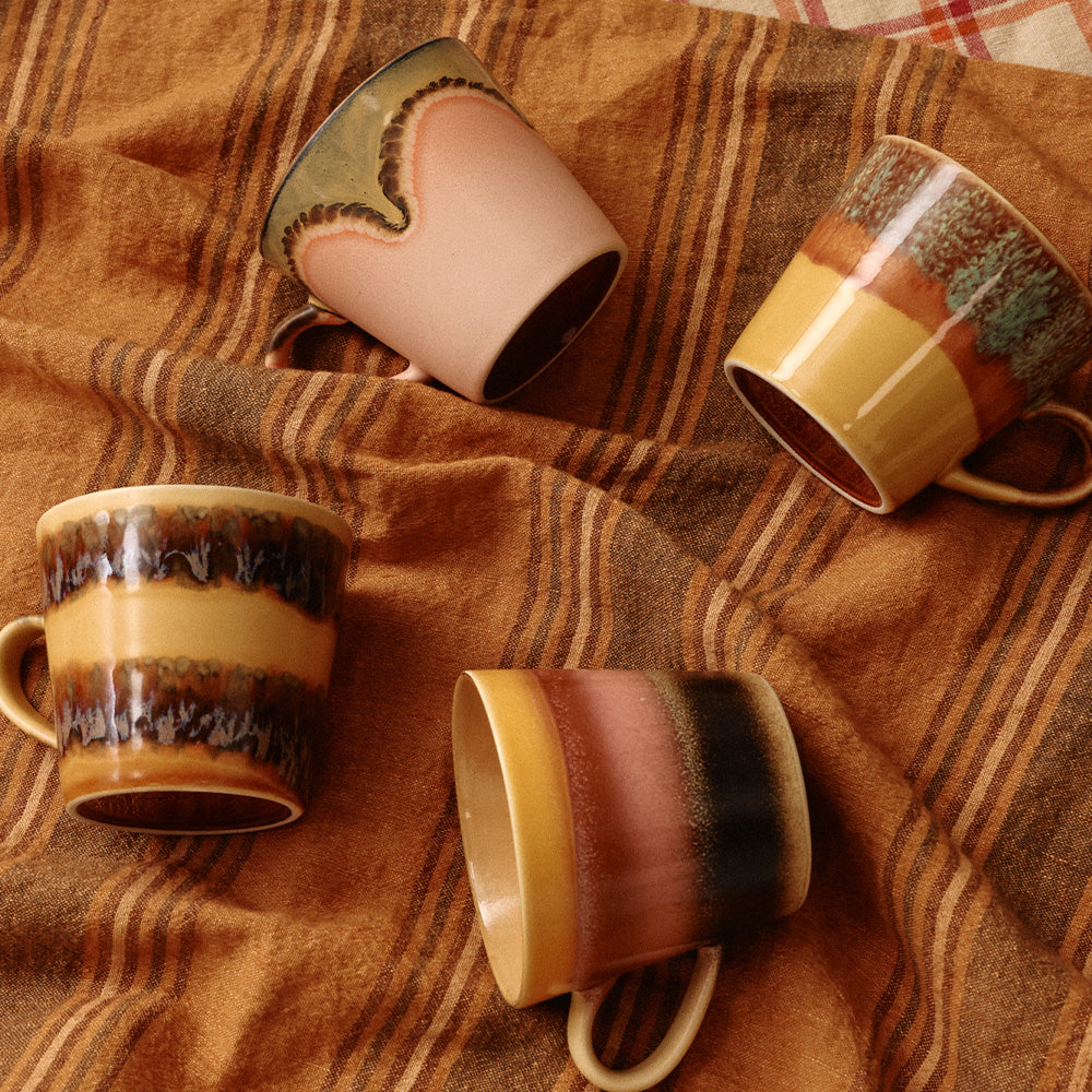 70s Ceramics: Cappuccino Mugs - Vista (Set de 4)