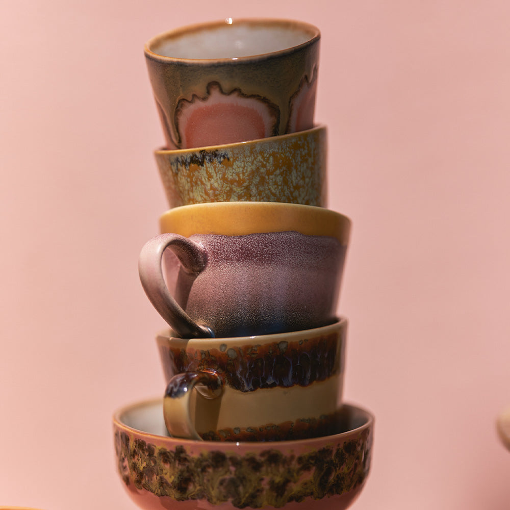 70s Ceramics: Cappuccino Mugs - Vista (Set de 4)