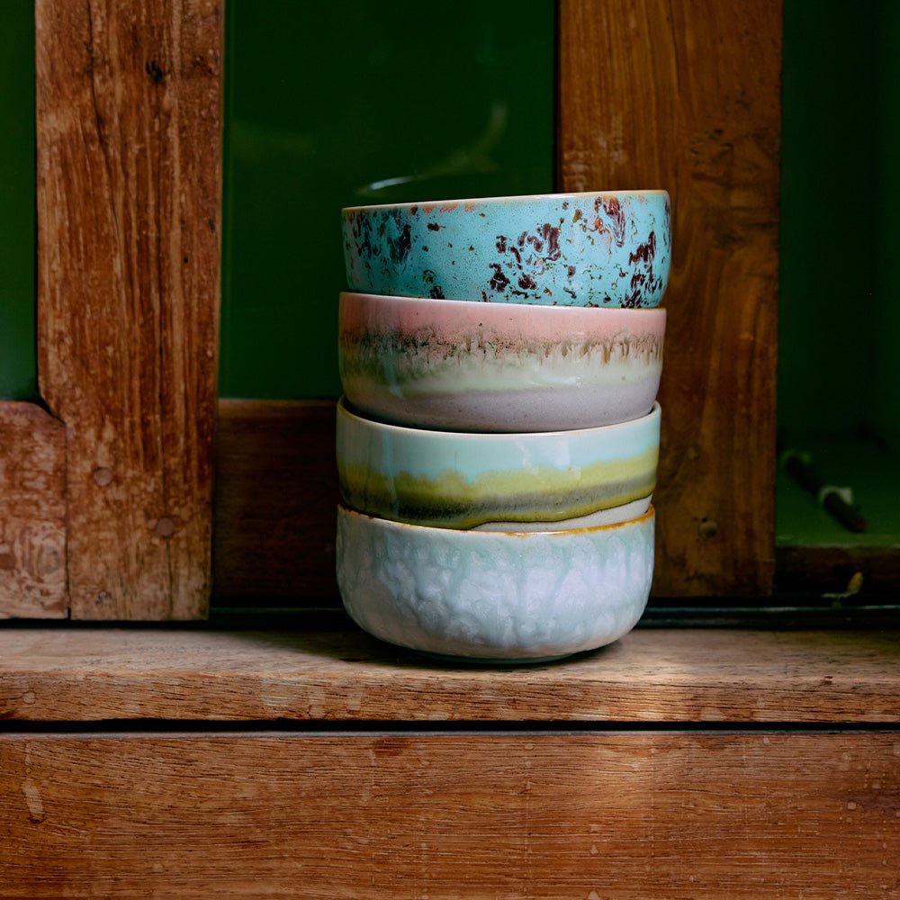 70s Ceramics: Dessert Bowls - Impression (set de 4)