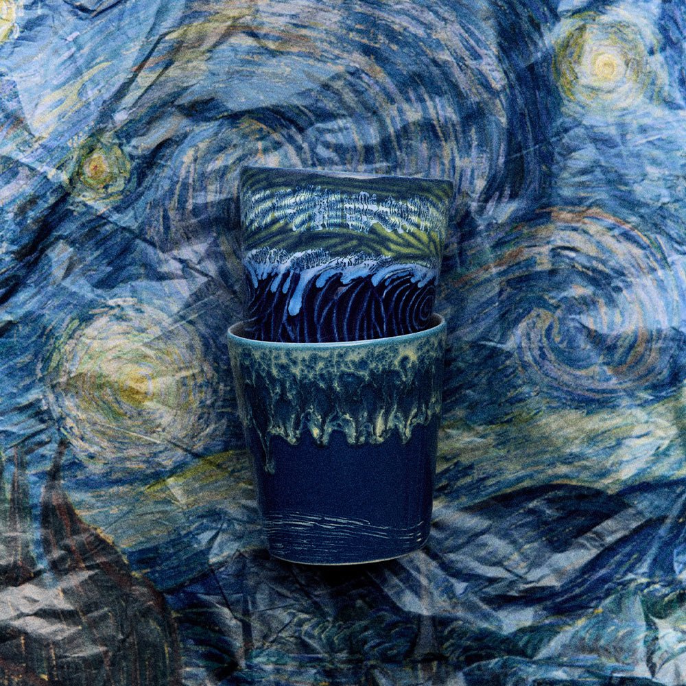 70s Ceramics: Tazas de Café Van Gogh Noche Estrellada (set de 2)