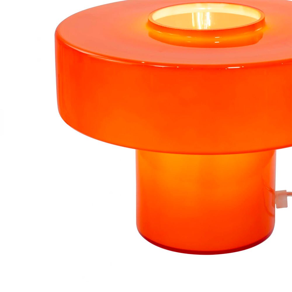 Lámpara de Mesa Foza con Cristal Coloreado y Estilo Retro - Naranjo