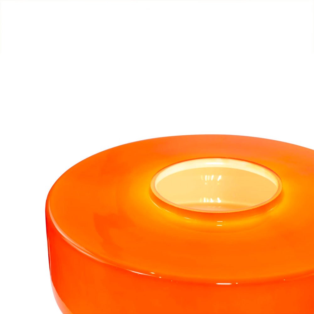 Lámpara de Mesa Foza con Cristal Coloreado y Estilo Retro - Naranjo
