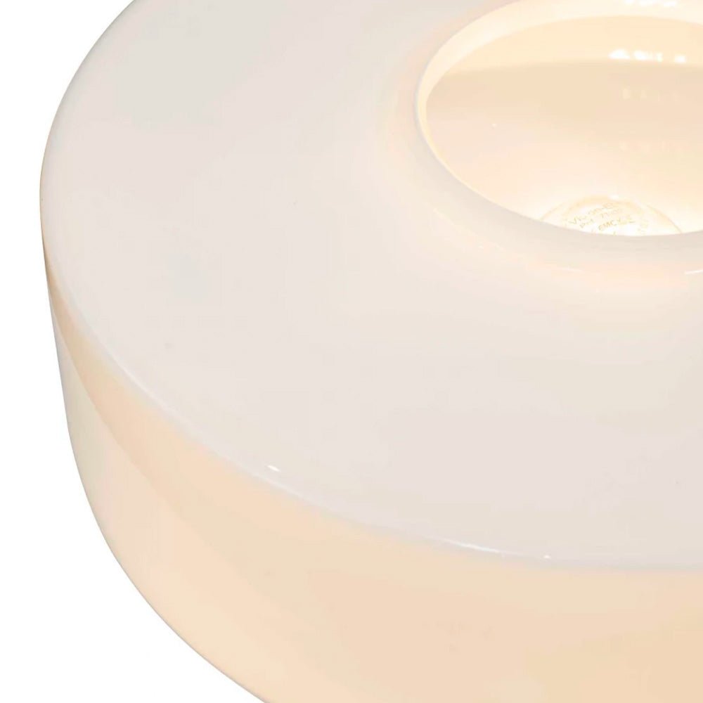 Lampe de table Foza en verre coloré et style rétro - Blanc