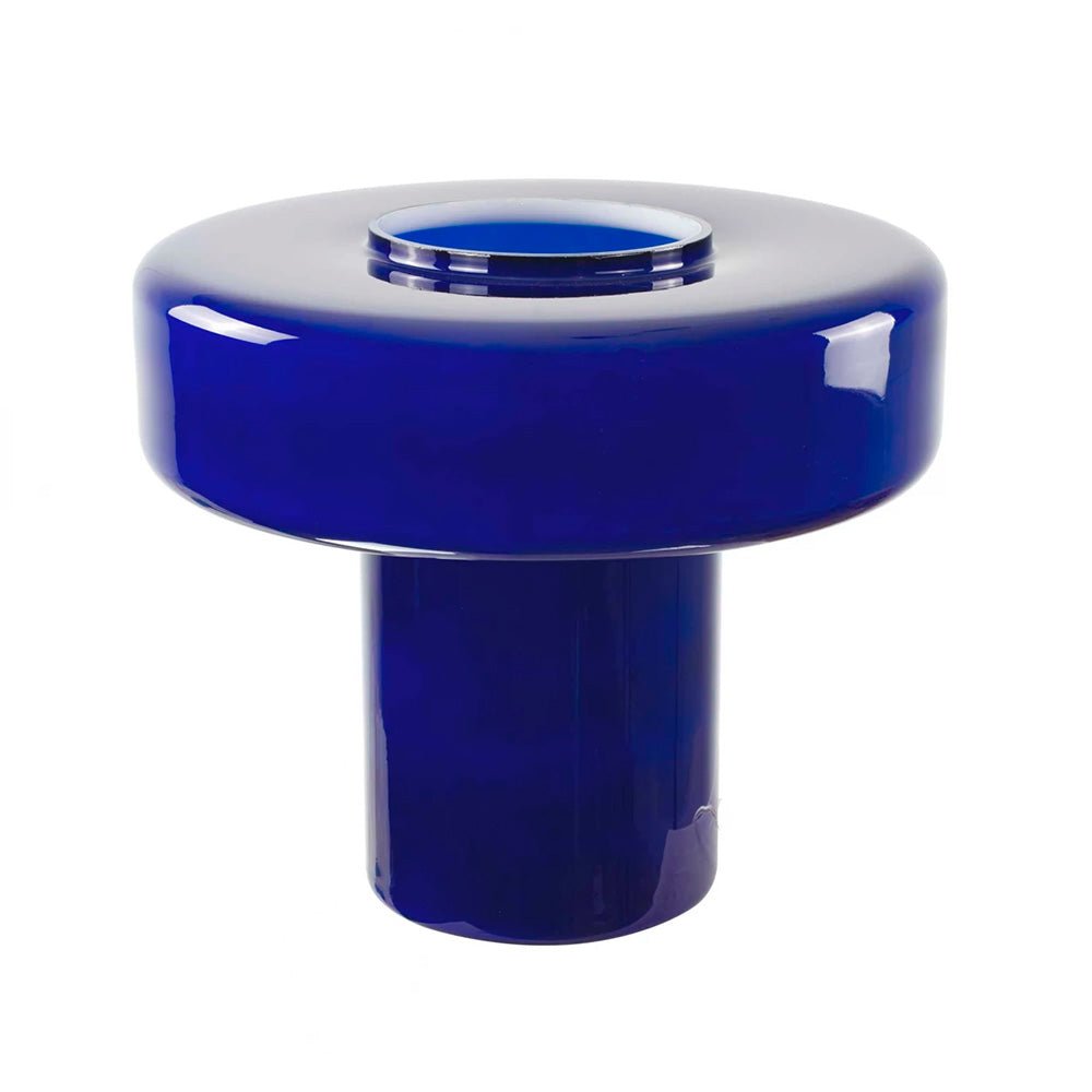 Lampe de table Maxi Foza en verre coloré et style rétro - Bleu