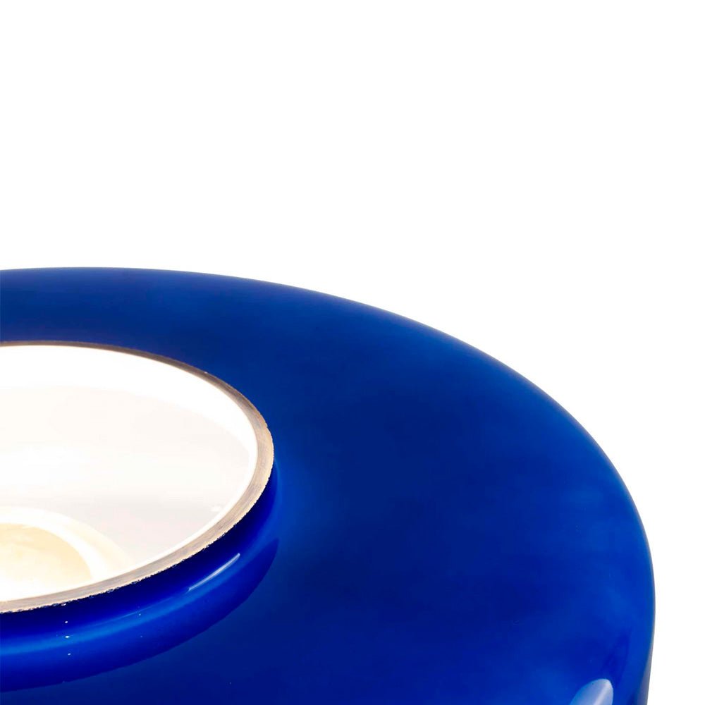 Lampe de table Maxi Foza en verre coloré et style rétro - Bleu