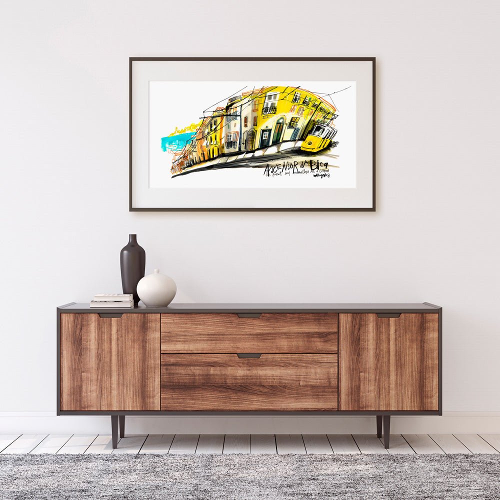 Lisbonne Tram Impression Giclée 52x100