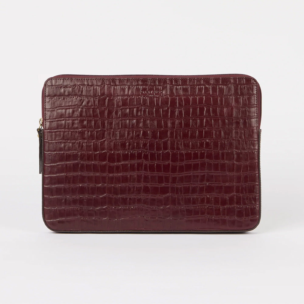 Housse pour ordinateur portable 13"/14" Croco Cerise foncée