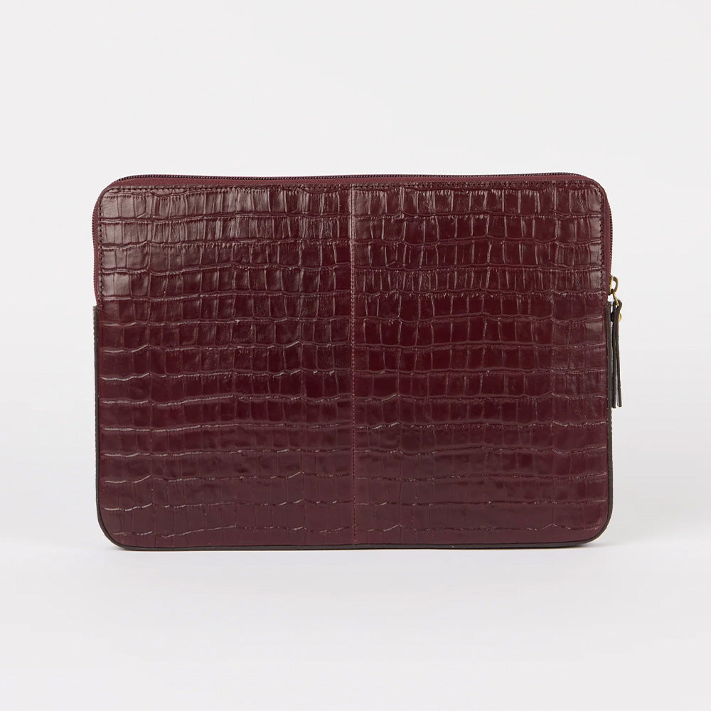Housse pour ordinateur portable 13"/14" Croco Cerise foncée