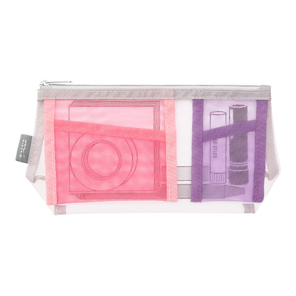 Étui en maille avec stylo à soufflet et outils rose