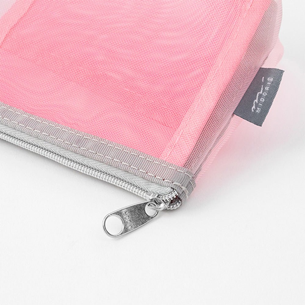 Étui en maille avec stylo à soufflet et outils rose