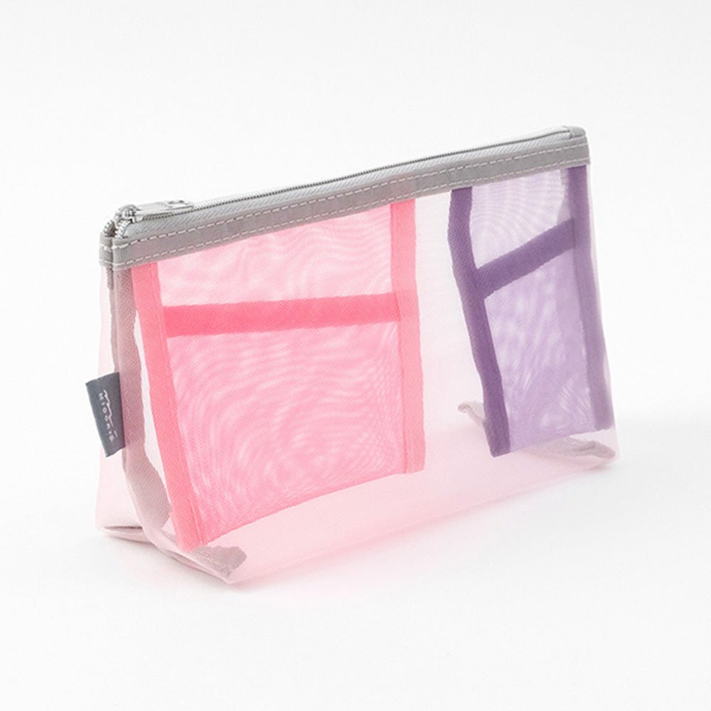 Étui en maille avec stylo à soufflet et outils rose