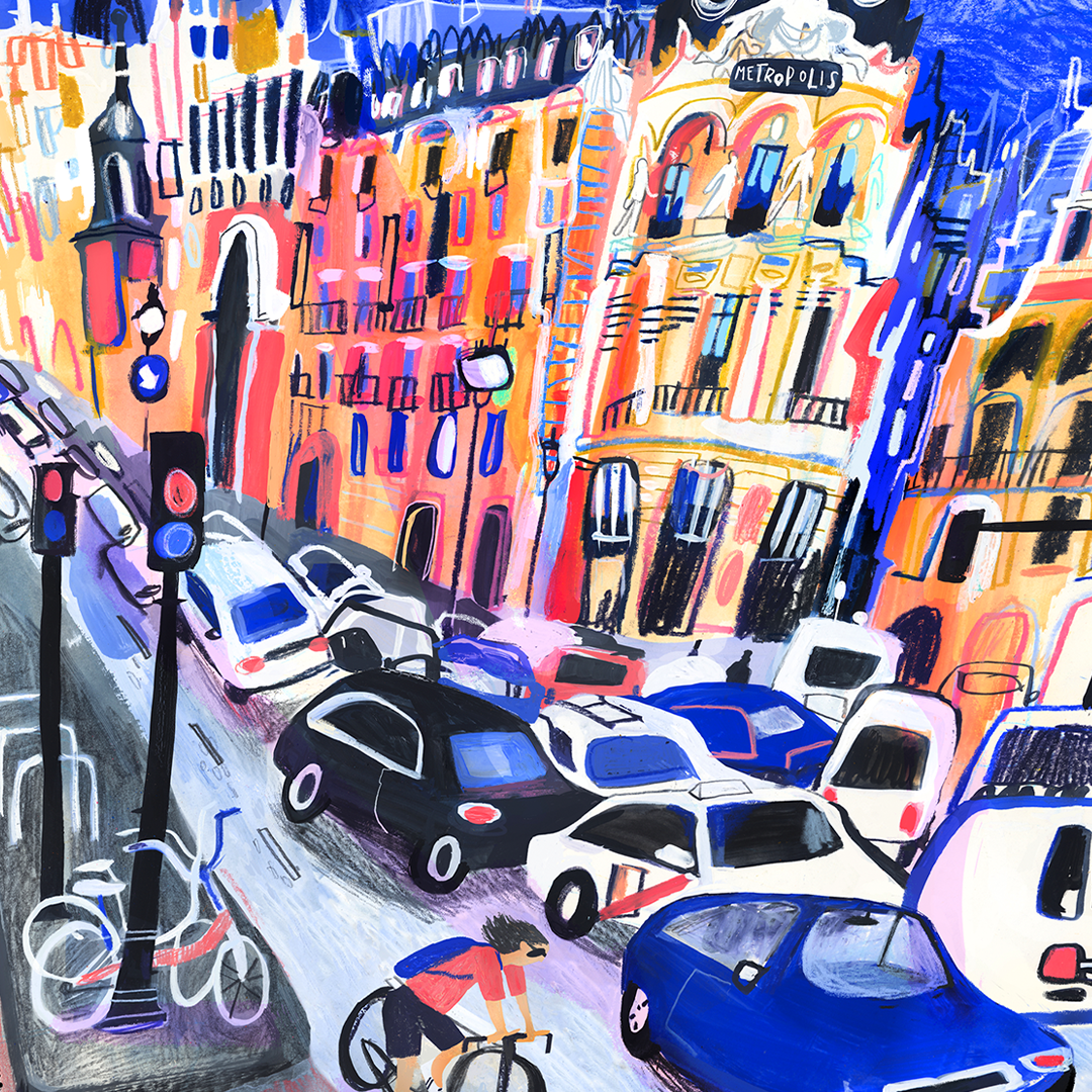 Édifice Metrópolis Blue Impression Giclée