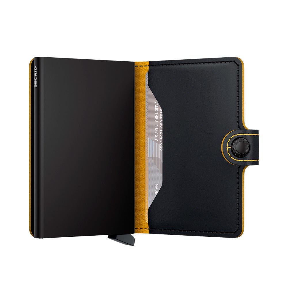Portefeuille MM Mini Noir Mat - Ocre