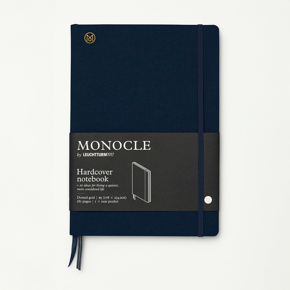 Carnet de notes à couverture rigide bleu foncé B5 à pois