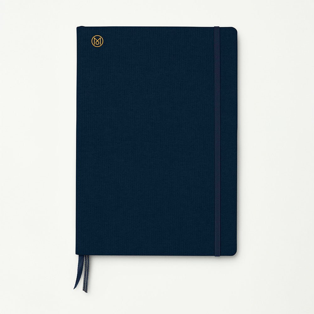 Carnet de notes à couverture rigide bleu foncé B5 à pois