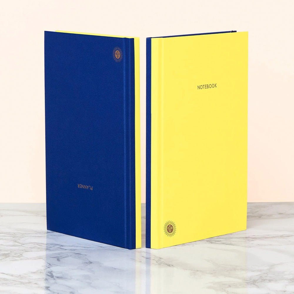 Carnet planificateur double face jaune/bleu