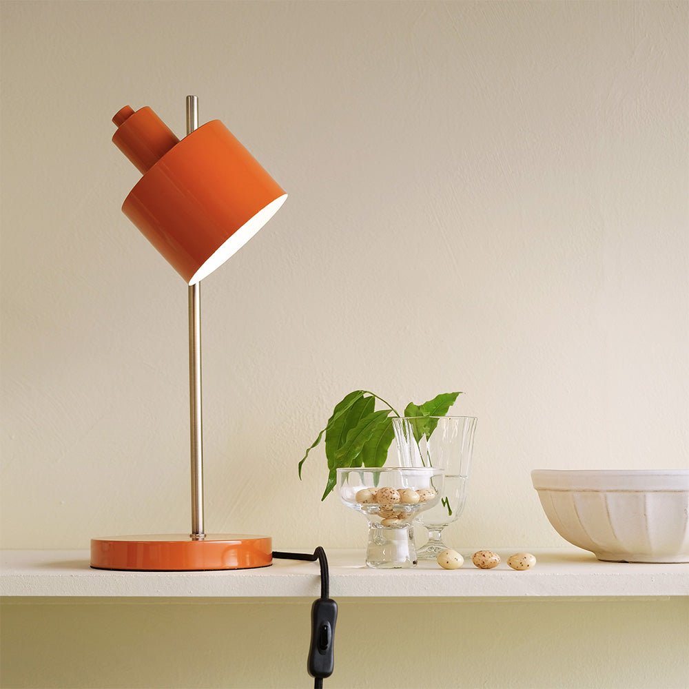 Lampe de table en laiton orange océan