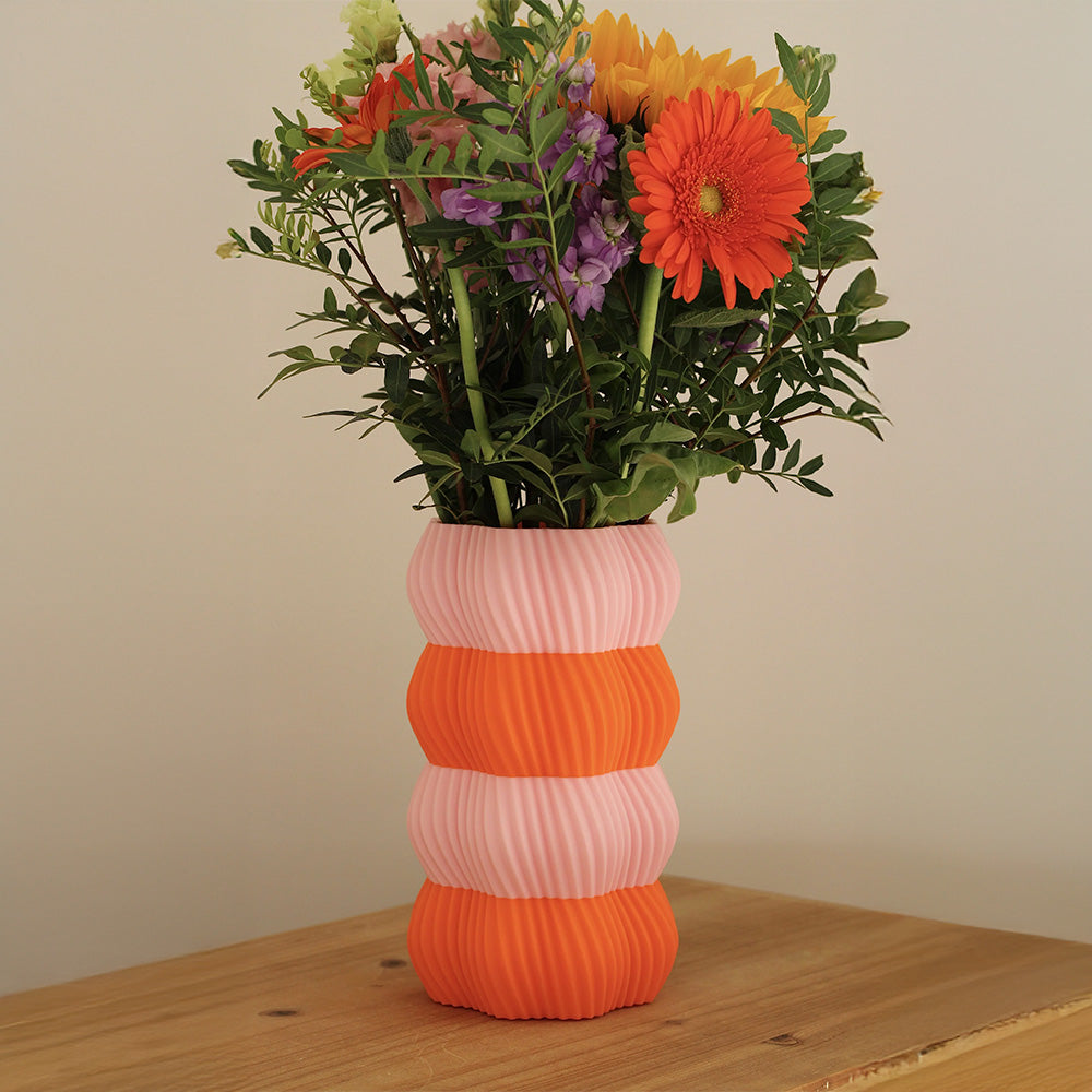 Vase bicolore ONDRA - Rose et orange