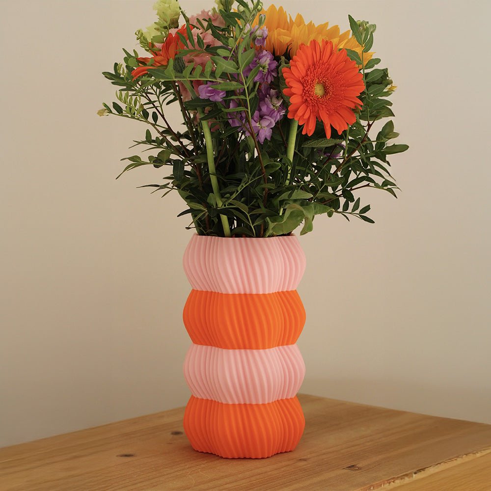 Vase bicolore ONDRA - Rose et orange