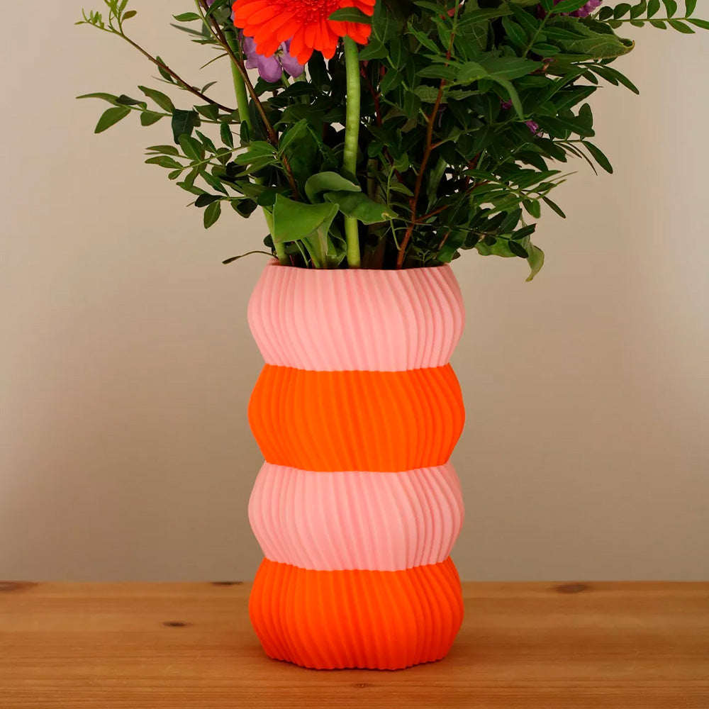 Jarrón ONDRA Bicolor - Rosa y Naranjo