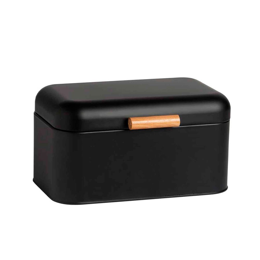 Boîte à pain en métal noir