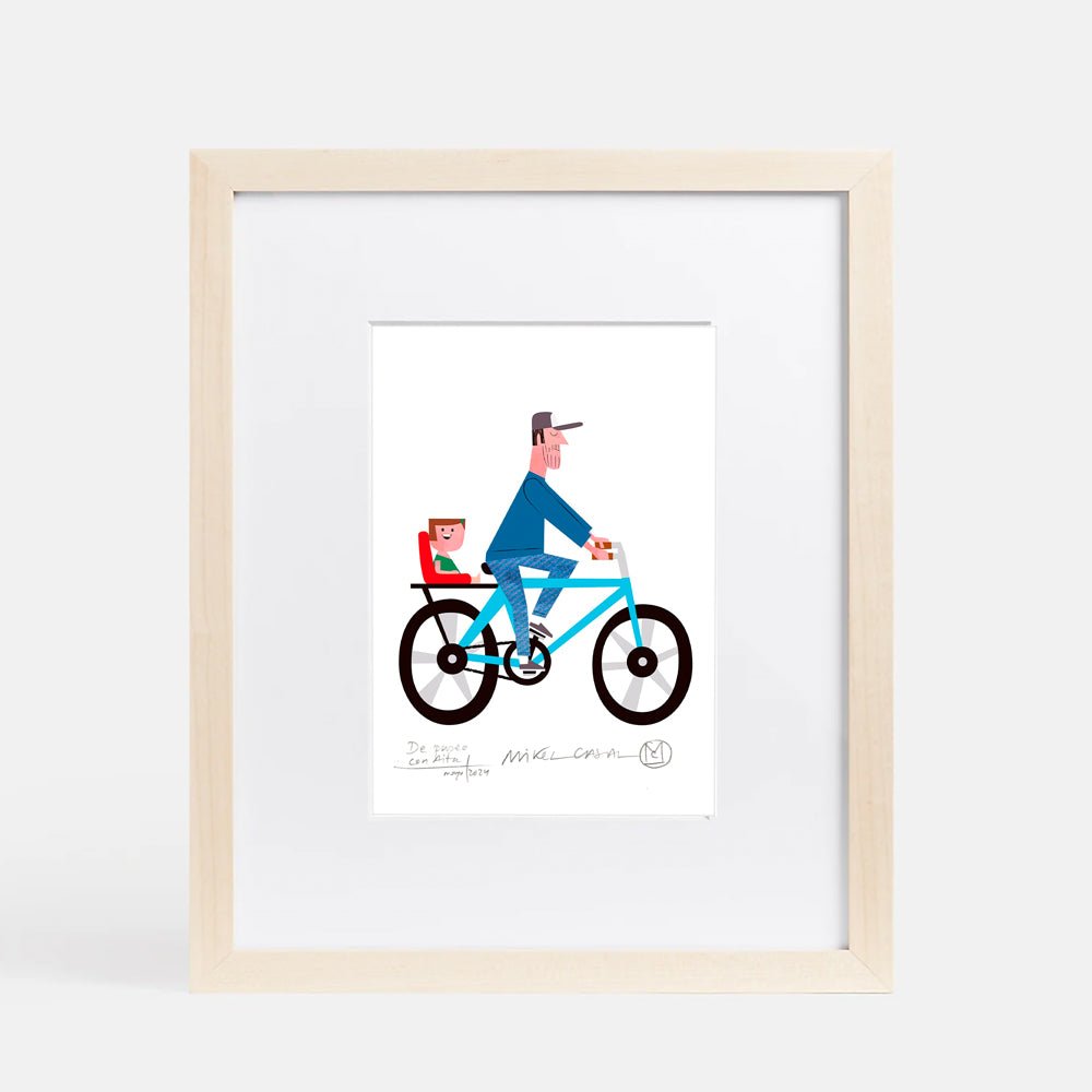 De Paseo con Aita Giclée Print A5 (daughter version)