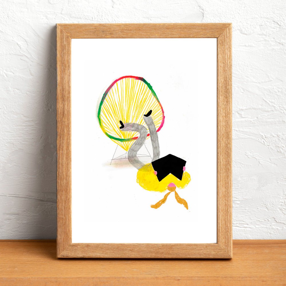 Personaje 1 Leyendo por los Suelos Impresión Giclée