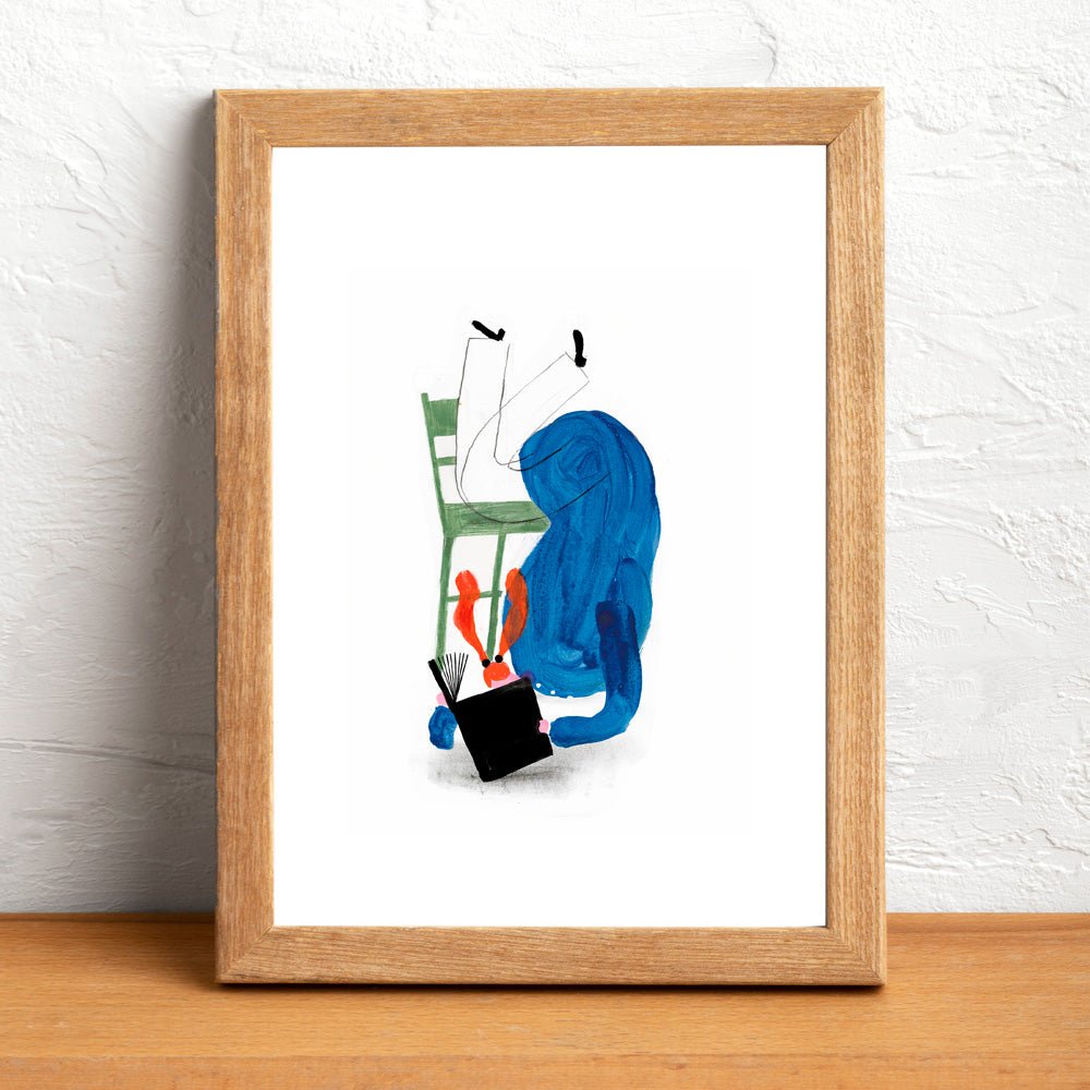 Personaje Leyendo por los Suelos 02 Impresión Giclée